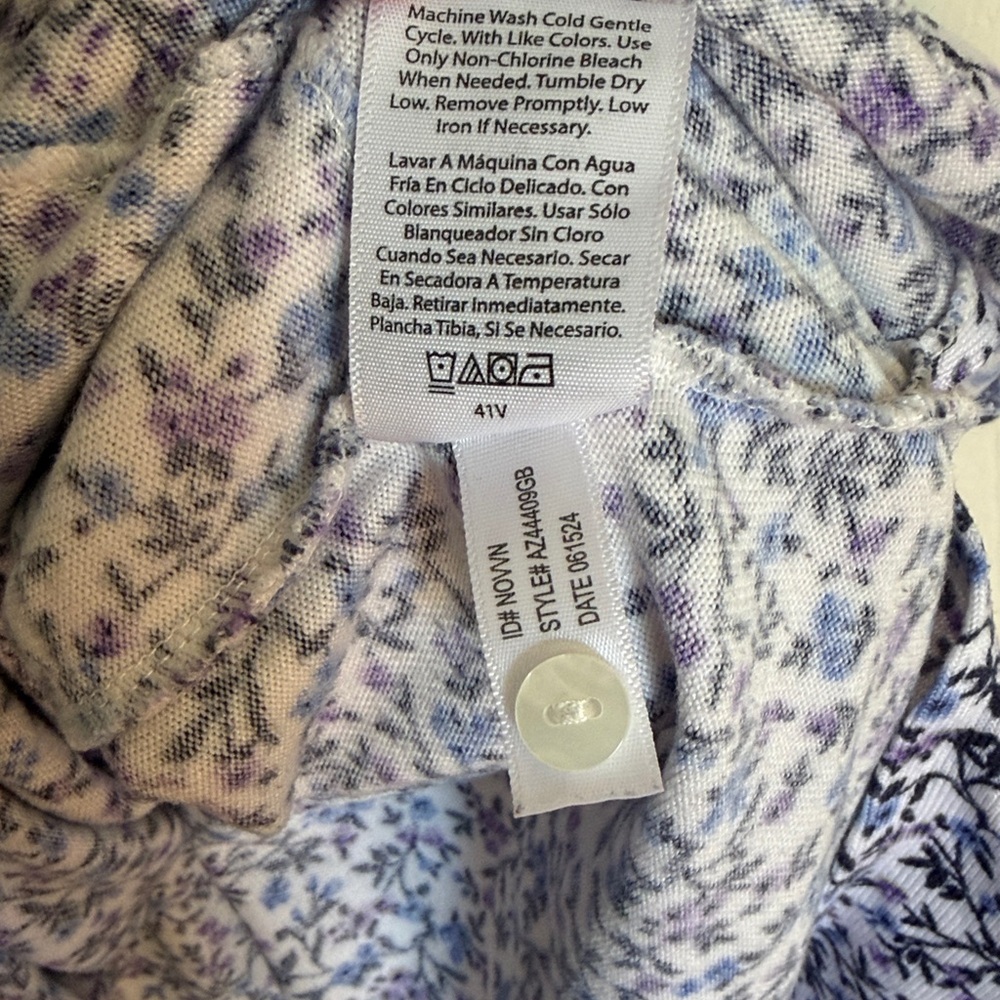 Aria Purple and Blue Floral Pajama Dress - Picture 6 of 6